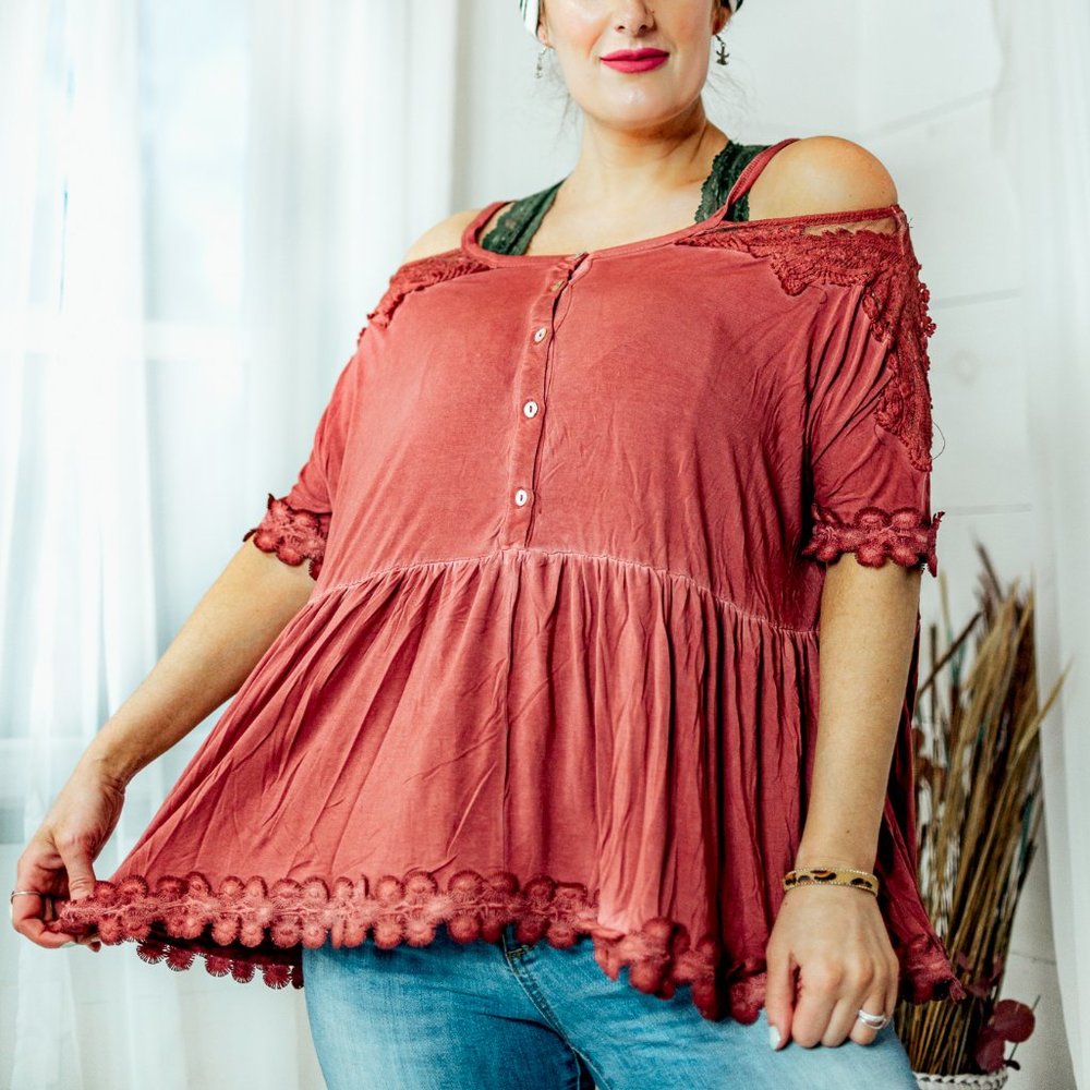 POL Amara open shoulder top